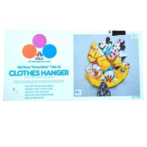 NEW Dolly Walt Disney Babies Tidee-Up Clothes Hanger Mickey Minnie Nursery 1984